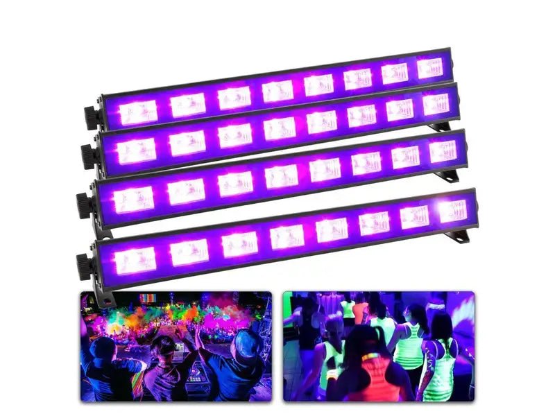 BeamZ Complete Blacklight set met 4 krachtige BUV93 LED BARs - rent4event