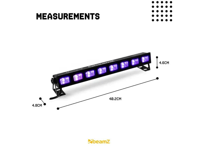 BeamZ Complete Blacklight set met 4 krachtige BUV93 LED BARs - rent4event
