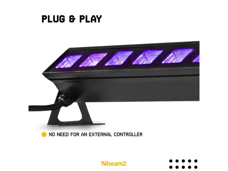 BeamZ Complete Blacklight set met 4 krachtige BUV93 LED BARs - rent4event