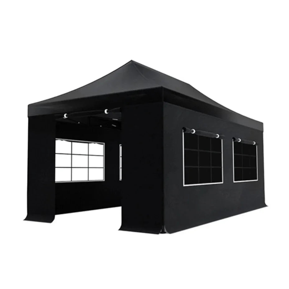Easy up 3x6m zwart luxe partytent opvouwbaar - rent4event