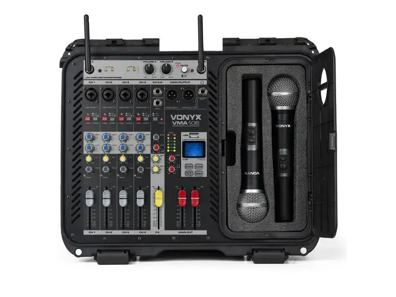 Vonyx VMA106 Mixer in stevige flightcase - rent4event